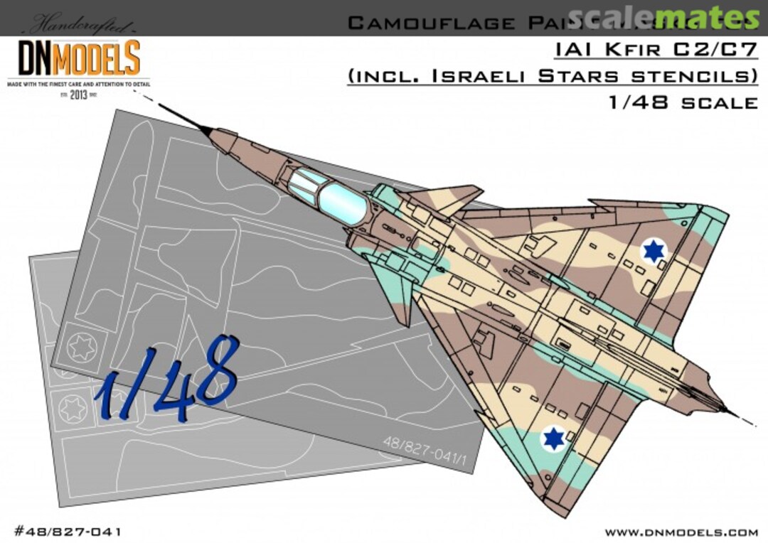 Boxart Camouflage Paint Masks for IAI Kfir C2/C7 48/827-041 DN Models