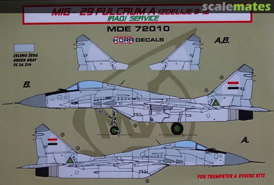 Boxart MIG-29 Fulcrum A Izdelije 9-12 MDE 72010 Kora Models