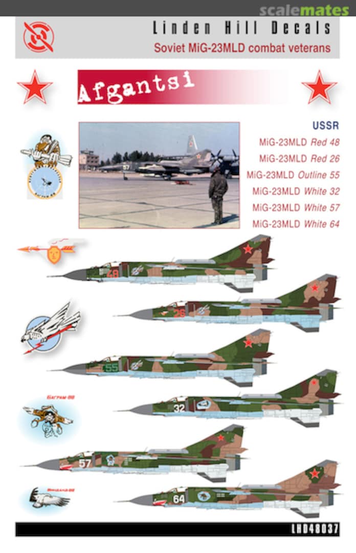 Boxart Soviet MiG-23MLD Combat Veterans LHD48037 Linden Hill Decals