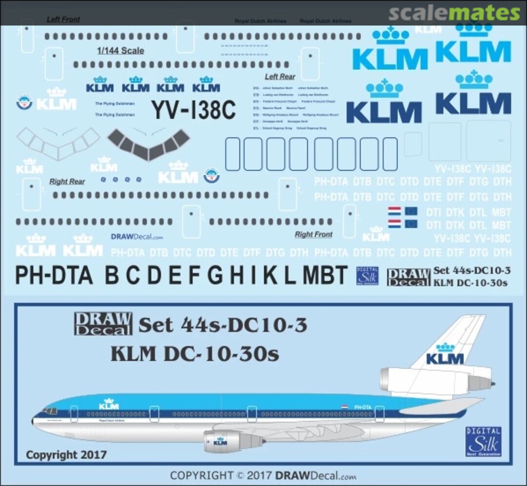 Boxart KLM DC-10-30s 44-DC10-3 Draw Decal