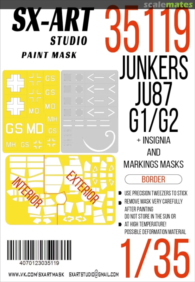 Boxart Junkers Ju-87 G1/G2 +insignia masks 35119 SX-Art