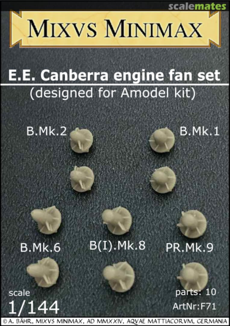 Boxart E.E. Canberra engine fan set  Mixvs Minimax