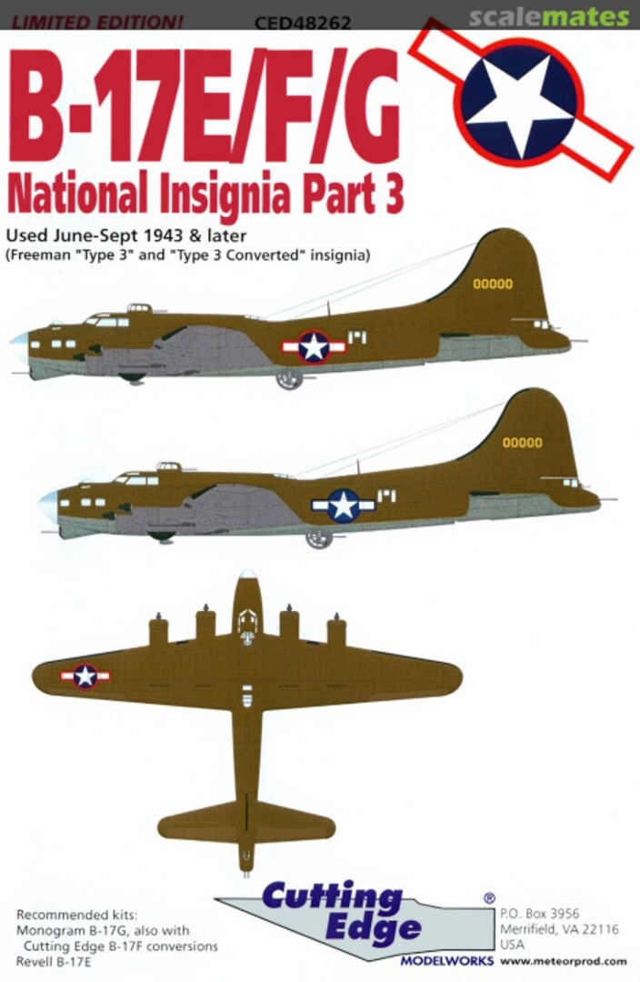 Boxart B-17E/F/G National Insignia Part 3 CED48262 Cutting Edge Modelworks