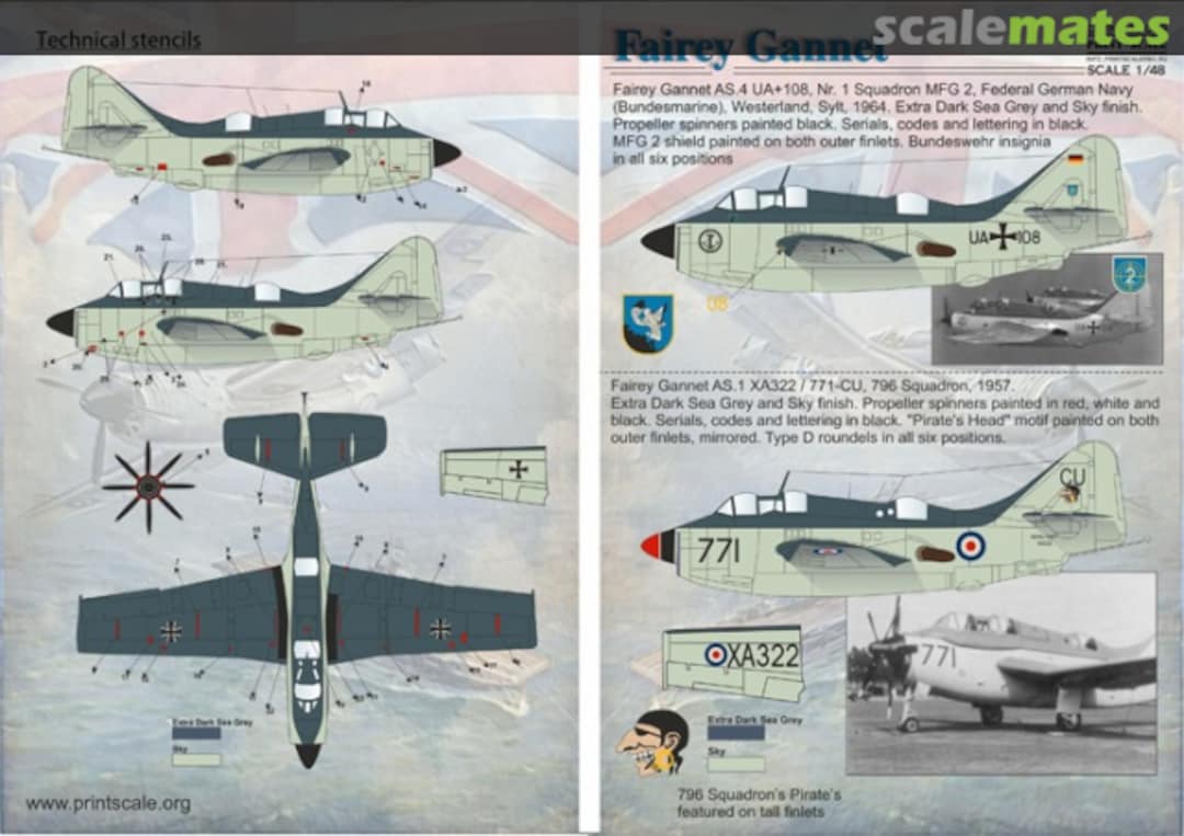 Boxart Fairey Gannet 48-069 Print Scale