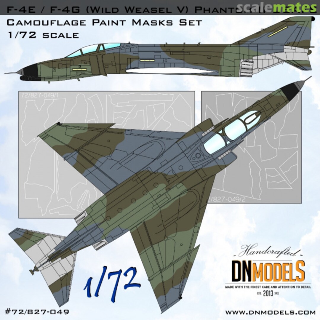 Boxart F-4E, RF-4 Phantom II & F-4G Wild Weasel USAFE Camouflage Paint Masks Set 72/827-049 DN Models