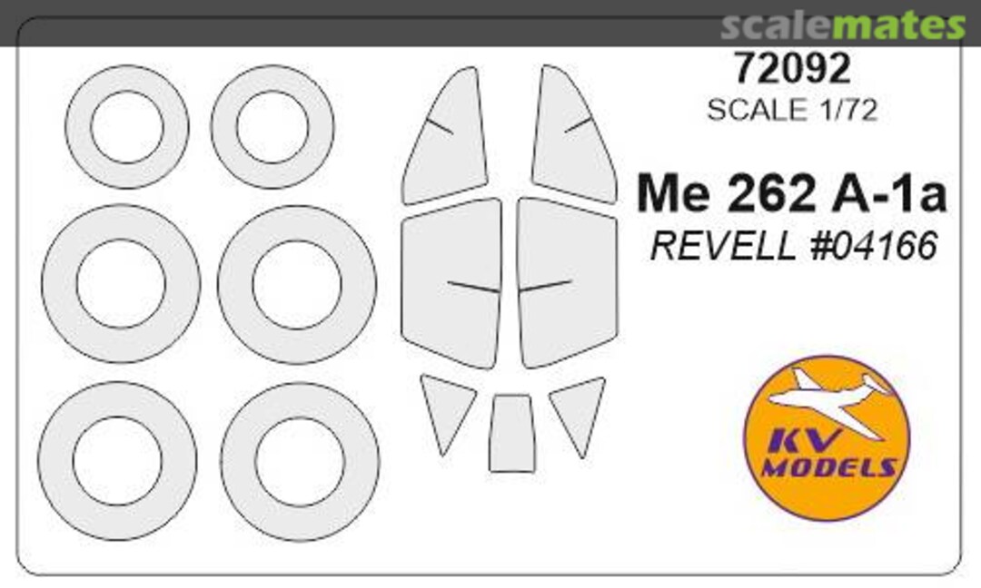 Boxart Masks Me-262A + masks for the wheels 72092 KV Models