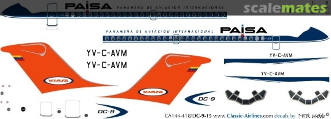 Boxart PAISA (Viasa) DC-9-15 CA144-418 Classic Airlines