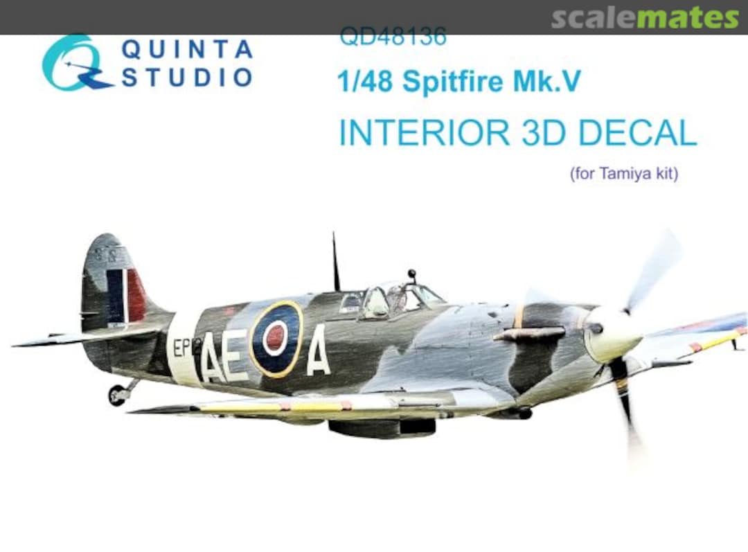 Boxart Spitfire Mk.V interior 3D decals QD48136 Quinta Studio