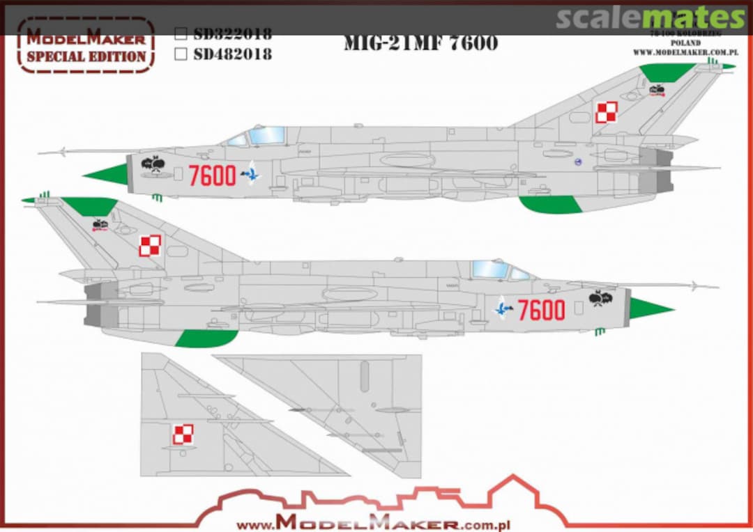 Boxart MiG-21MF 7600 SD322018 ModelMaker