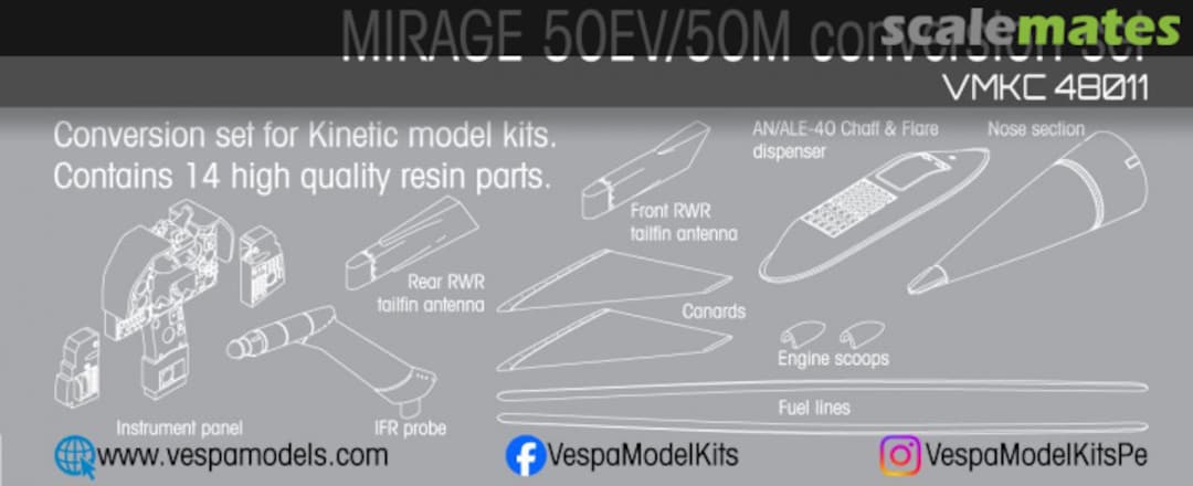 Contents Mirage 50EV/50M VMKC48011 Vespa Model Kits