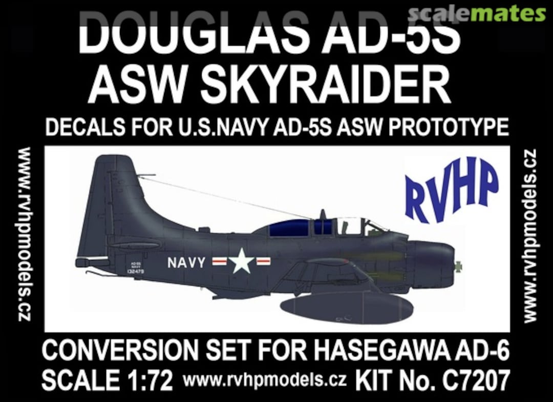 Boxart Douglas AD-5S ASW Skyraider Resin Conversion Set w/Decal (for Hasegawa AD-6) C7207 RVHP