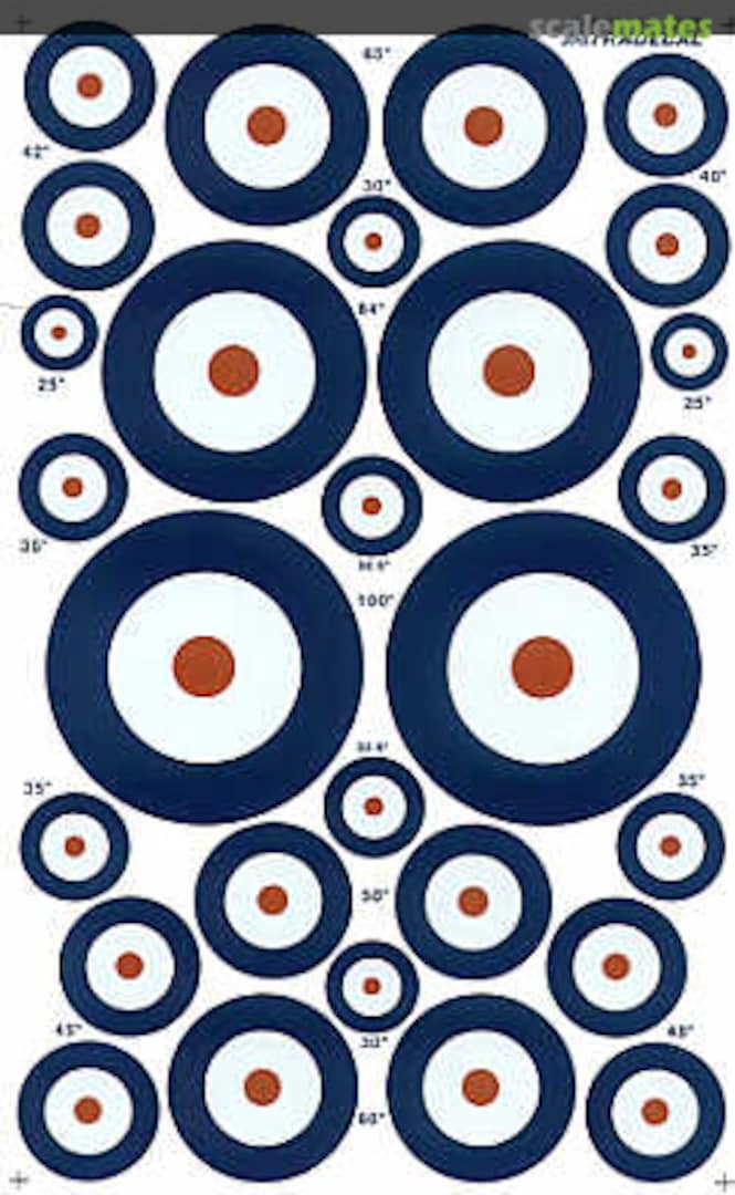 Boxart RAF Roundels A type. Sizes 25', 30', 32.5', 3 5', 40', 42', X48-031 Xtradecal