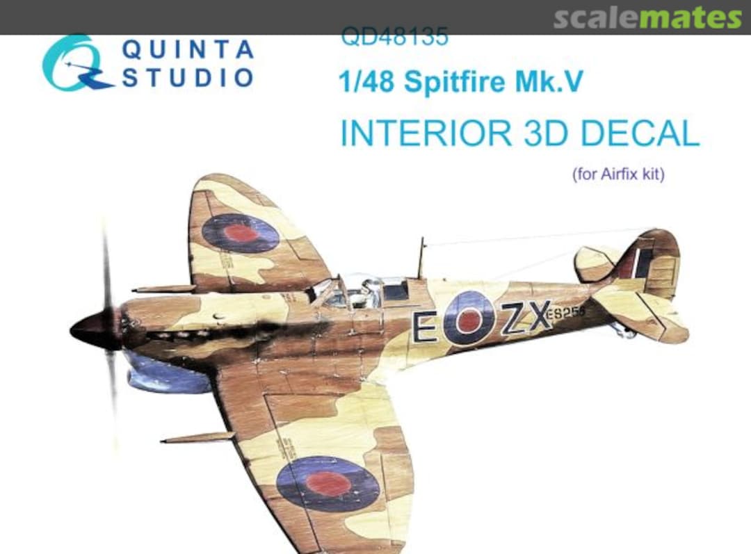 Boxart Spitfire Mk.V interior 3D decals QD48135 Quinta Studio