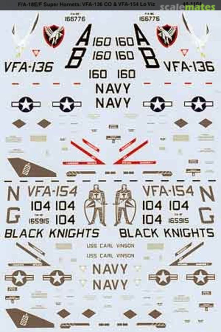 Boxart F/A-18E/F Super Hornets: VFA-136 CO & VFA-154 Lo Viz 48-1164 Microscale