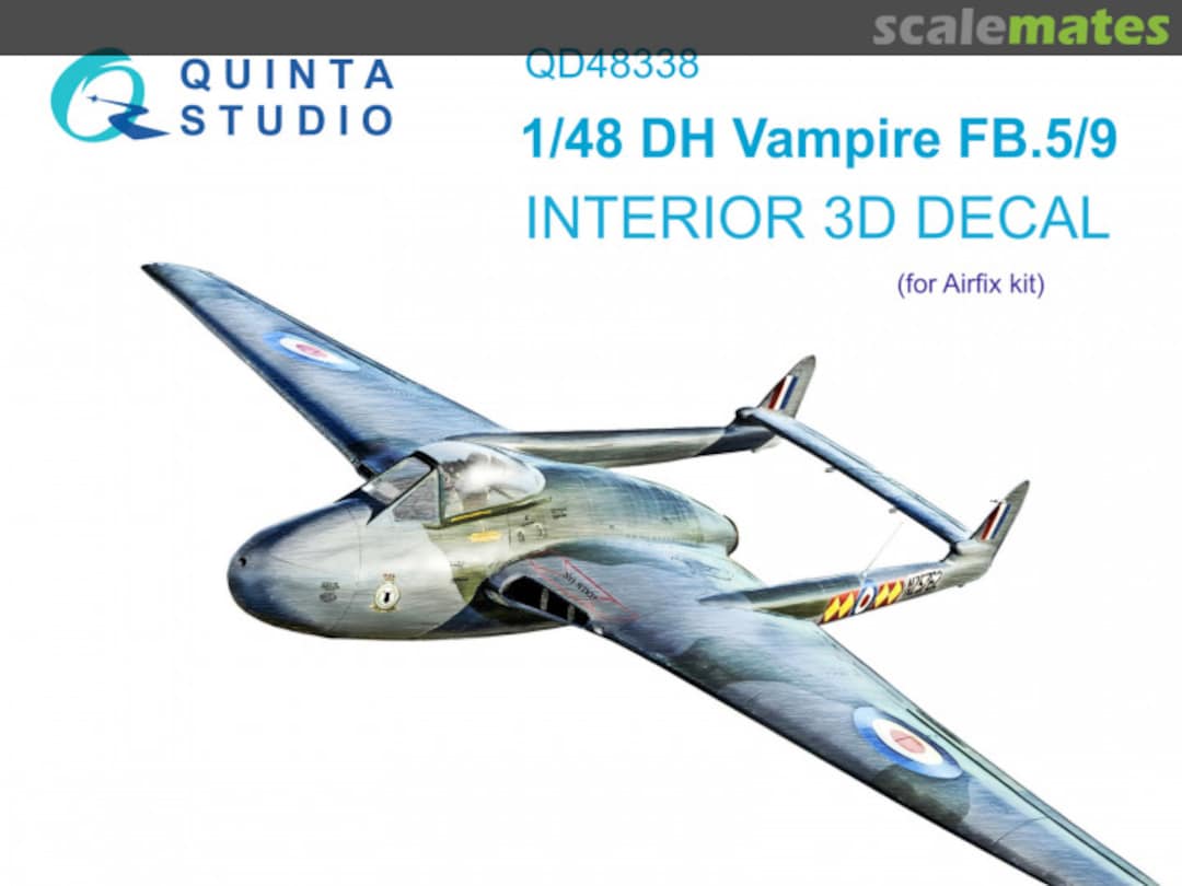 Boxart DH Vampire FB.5/FB.9 interior 3D decals QD48338 Quinta Studio