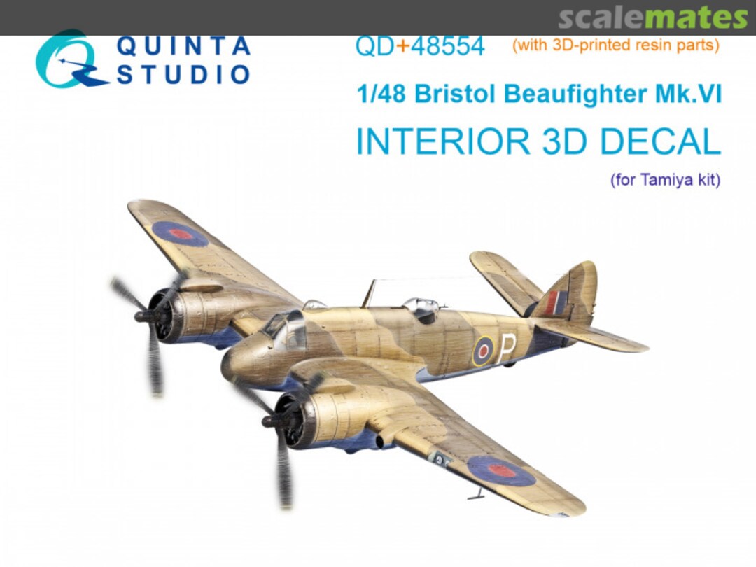 Boxart Bristol Beaufighter Mk.VI interior 3D decals (with 3D-printed resin parts) QD+48554 Quinta Studio