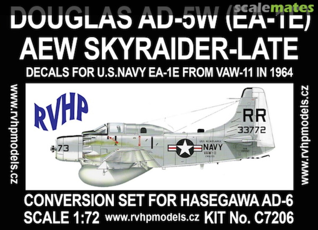 Boxart Douglas AD-5W (EA-1E) AEW Skyraider Late Resin Conversion Set w/Decal C7206 RVHP