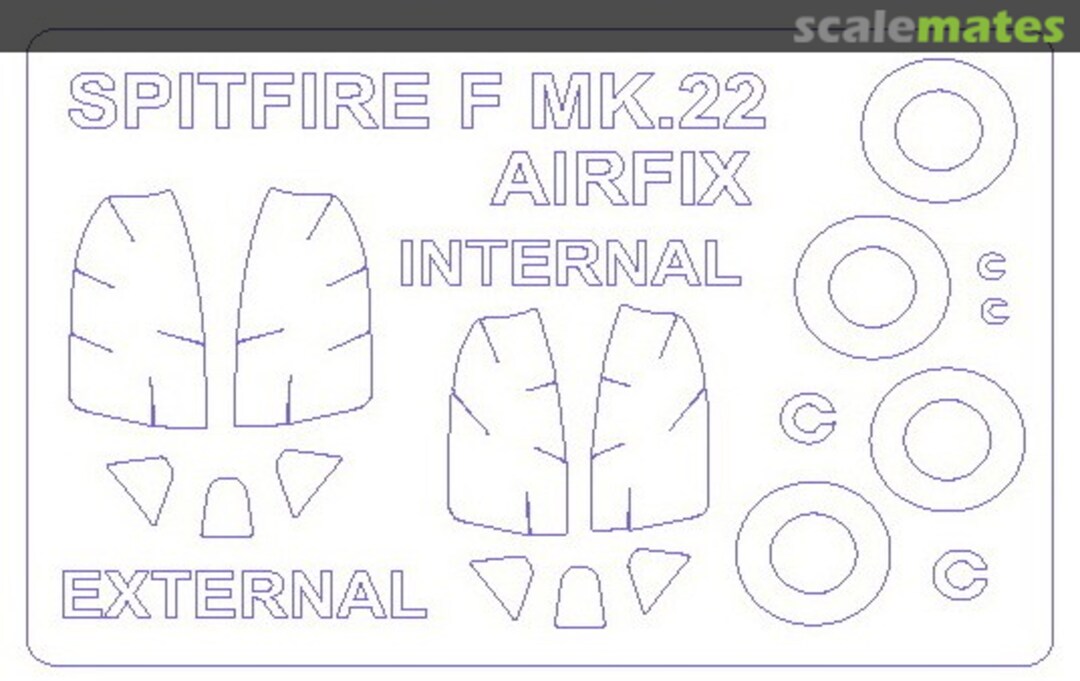 Boxart Supermarine Spitfire Mk.22 + wheels masks 72570-1 KV Models