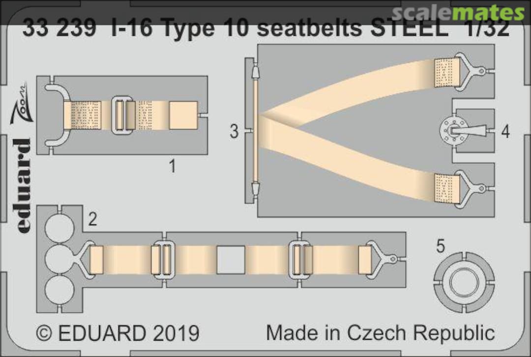 Boxart I-16 Type 10 seatbelts STEEL 33239 Eduard