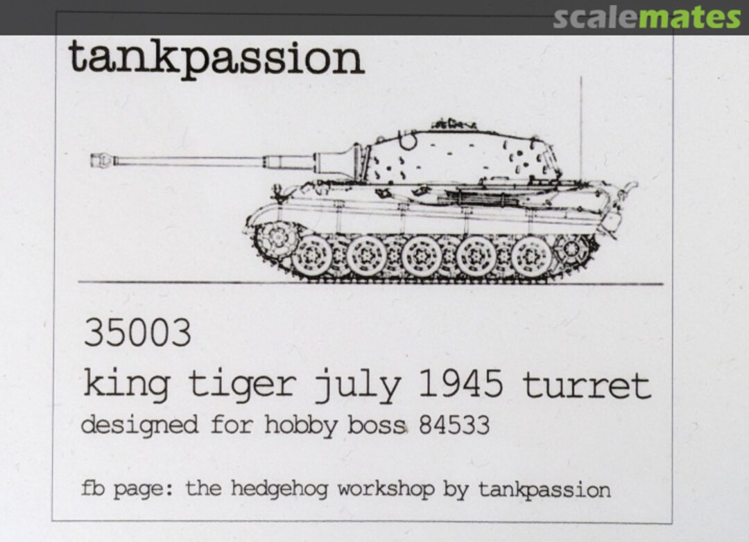 Boxart King Tiger July 1945 Turret 35003 tankpassion