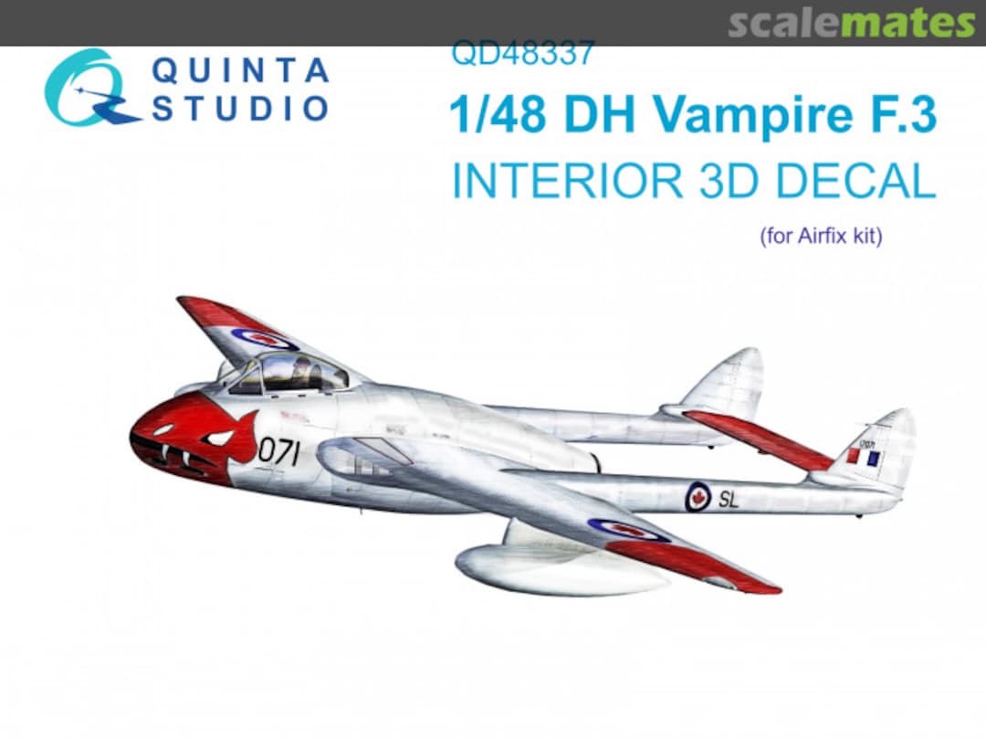 Boxart DH Vampire F.3 interior 3D decals QD48337 Quinta Studio