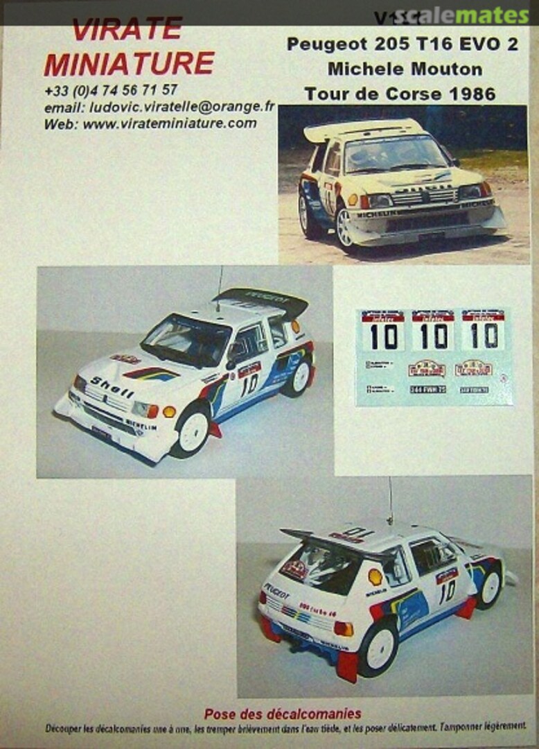 Boxart Peugeot 205 Turbo 16 E2 (244 FWH 75) "Shell" V181 Virate Miniature