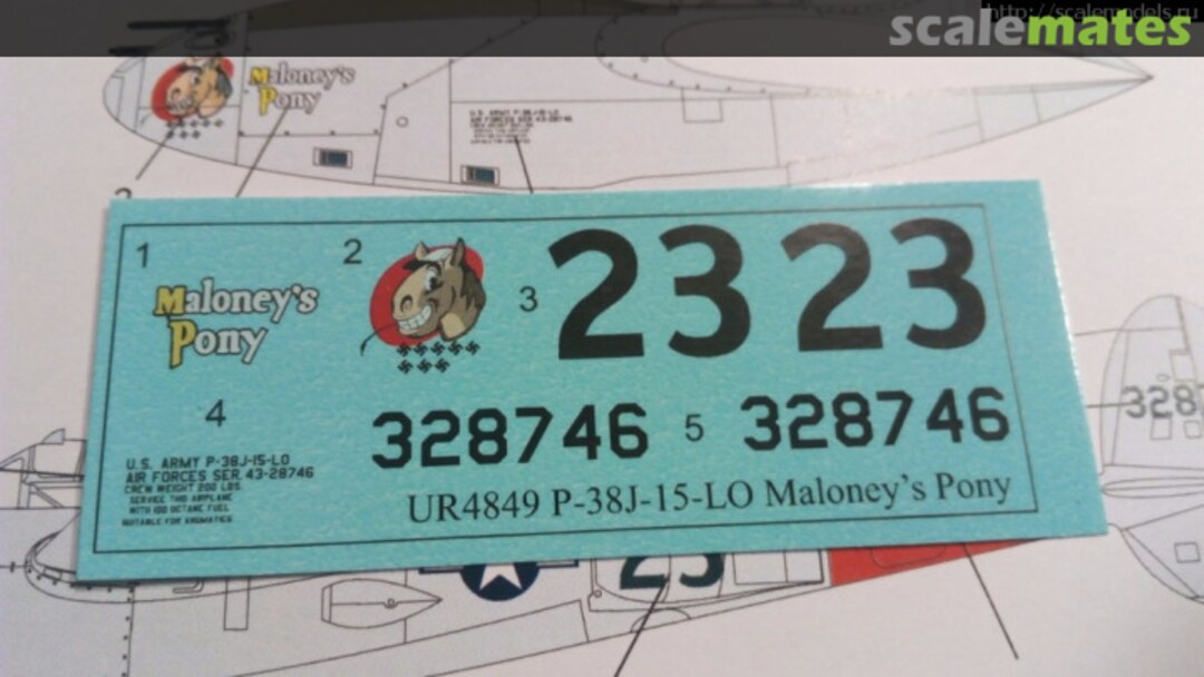 Boxart P-38J-15-LO "Maloney's Pony" UR4849 UpRise Decal