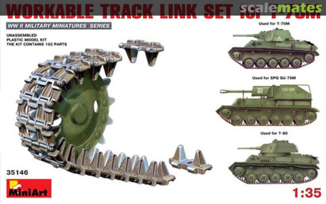 Boxart WORKABLE TRACK LINK SET for T-70M Light Tank 35146 MiniArt