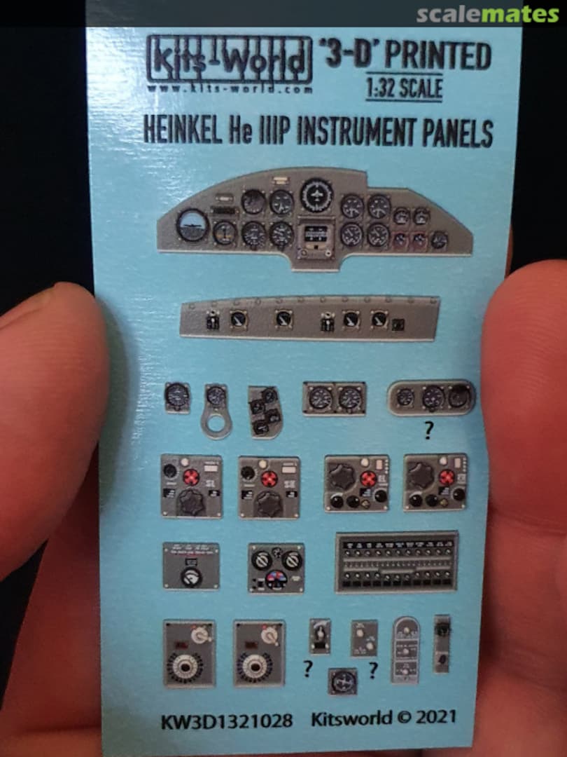 Boxart Heinkel He IIIP Instrument Panel KW3D1321028 Kits-World