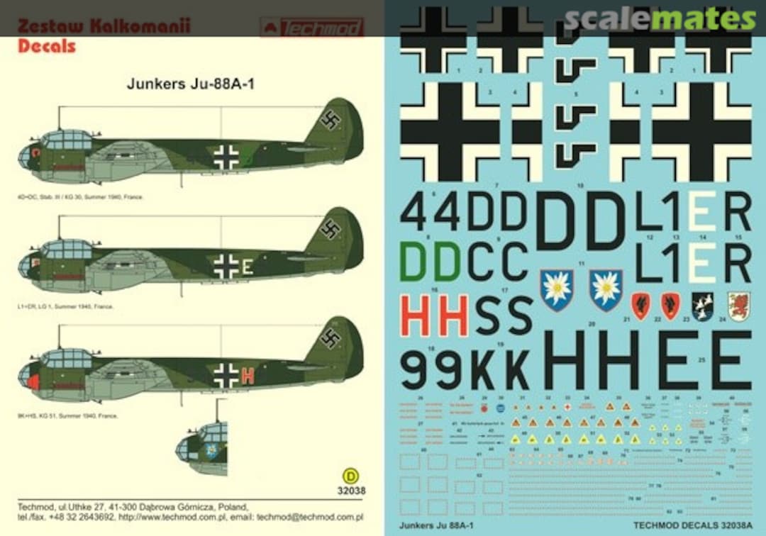 Boxart Junkers Ju 88A-1 32038 Techmod