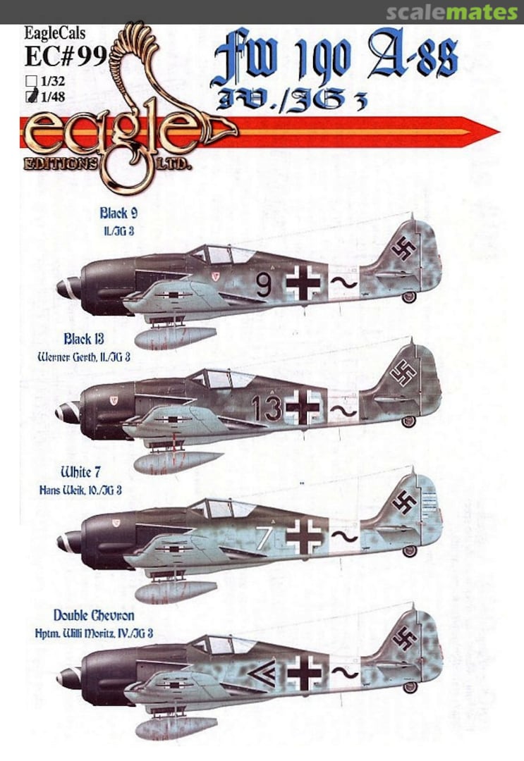 Boxart Fw 190 A-8s EagleCals EC48-99 Eagle Editions