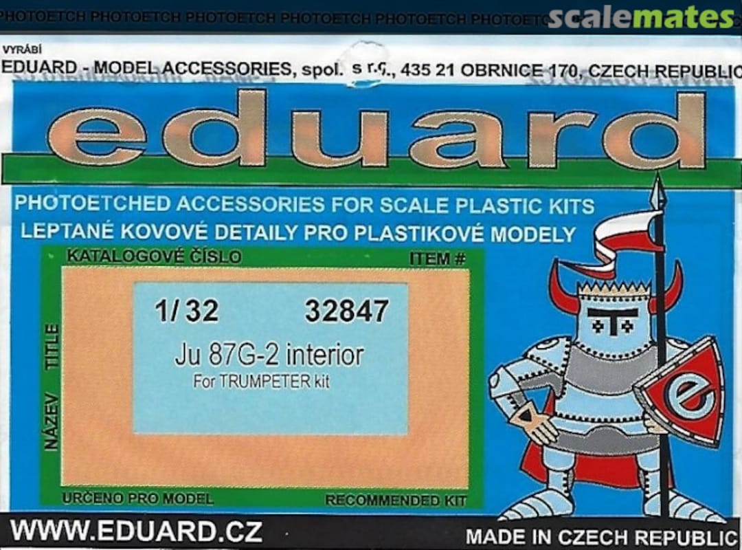 Boxart Ju 87G-2 interior Trumpeter 03218 32847 Eduard