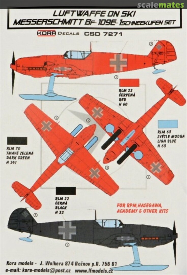 Boxart Messerschmitt Bf-109E-1 Schneekufen Set CSD7271 Kora Models