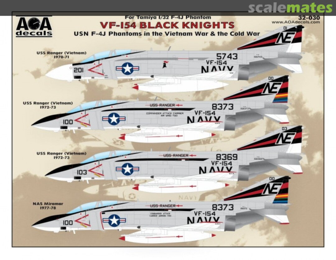 Boxart VF-154 Black Knights 32-030 AOA decals