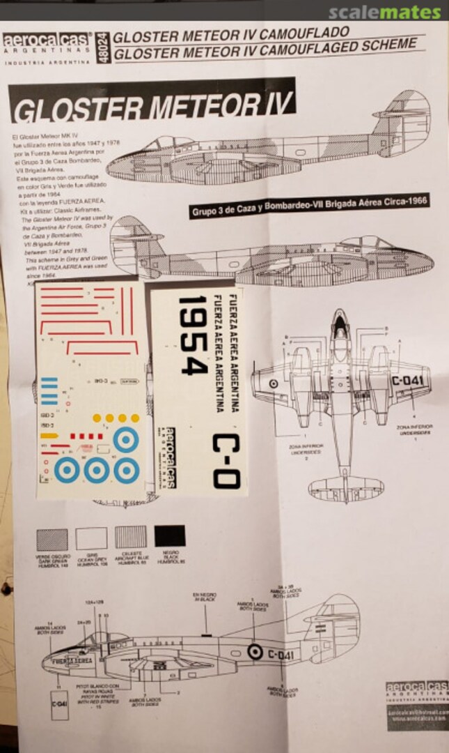 Boxart GLOSTER METEOR IV 48024 Aerocalcas Argentinas