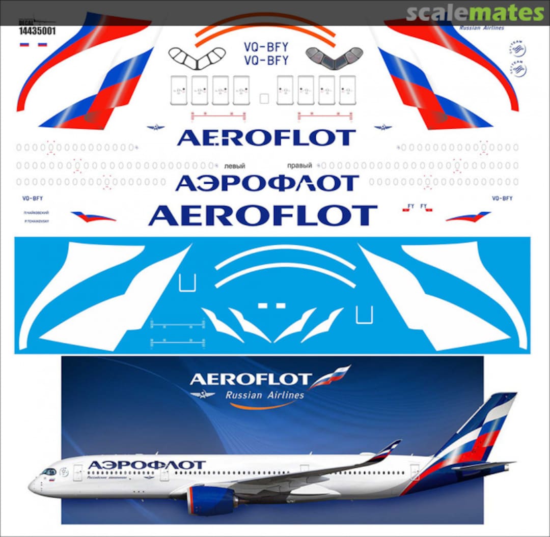 Boxart Aeroflot A350 14435001 Pas Decals