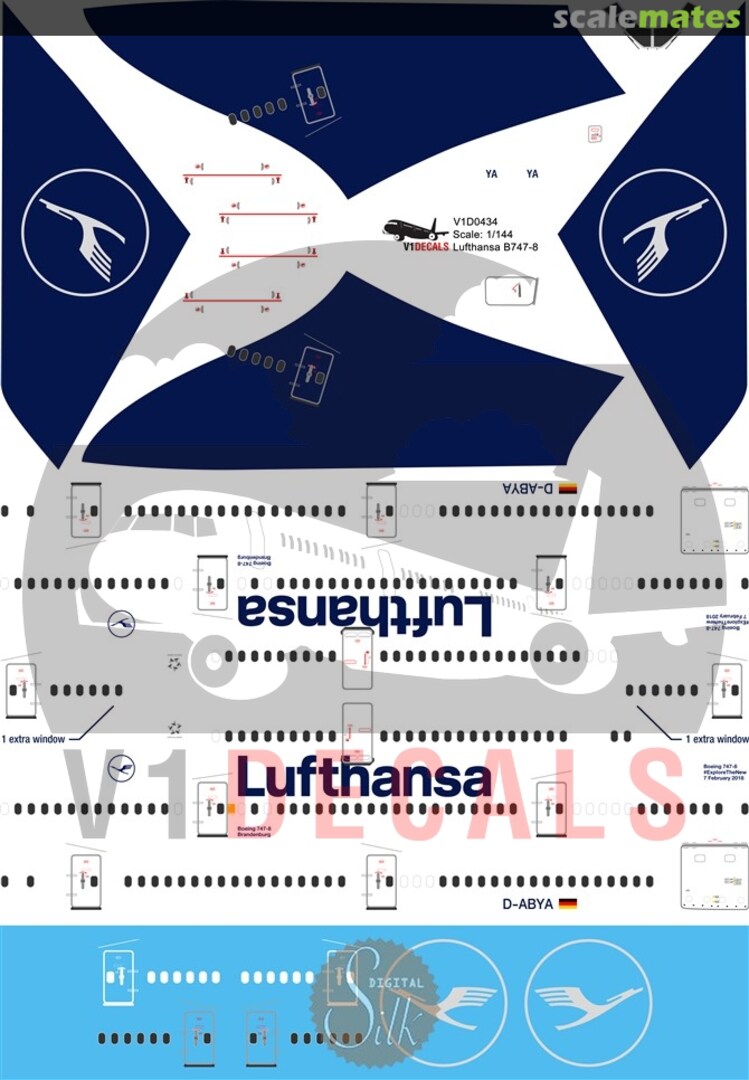 Boxart Lufthansa Boeing 747-8 V1D0434-200 V1 Decals