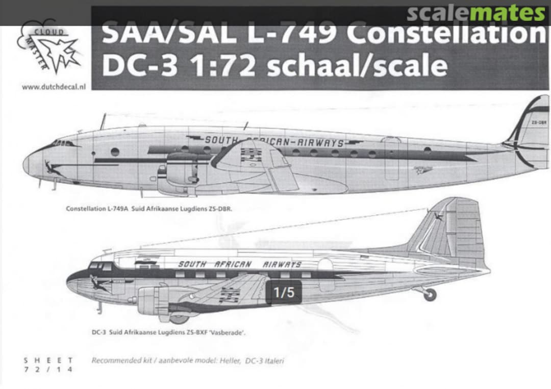 Boxart SAA Constellation / DC-3 72/14 Cloud Master