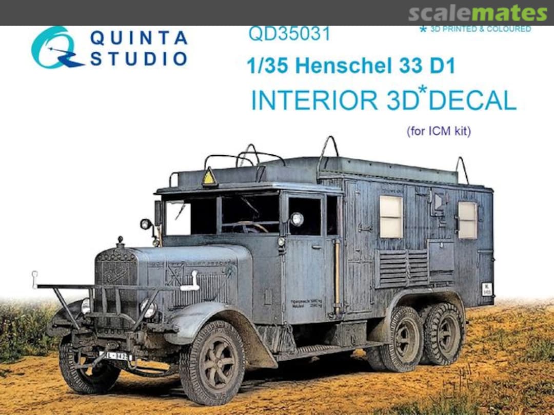 Boxart Henschel 33 D1 interior 3D decals QD35031 Quinta Studio