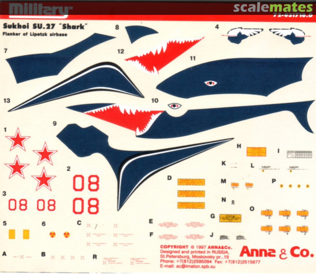 Boxart Sukhoi Su-27 72-031710.D ProDecals