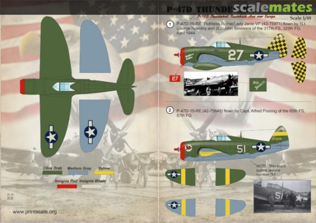 Boxart P-47D Thunderbolt Part I 48-077 Print Scale