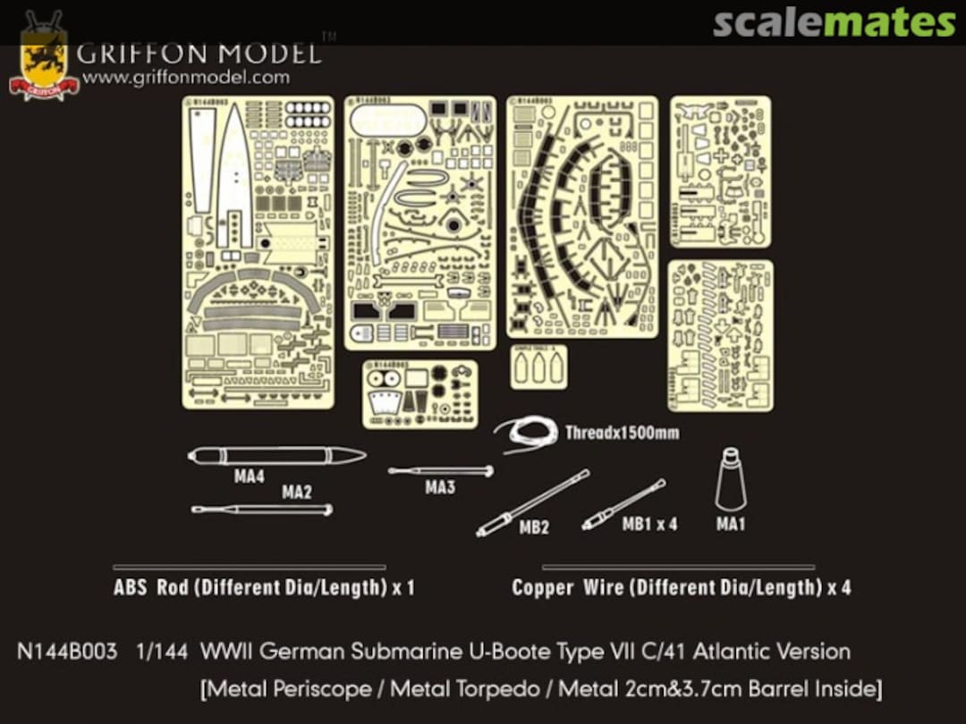 Boxart German Submarine U-Boote Type VII C/41 Atlantic Version N144B003 Griffon Model