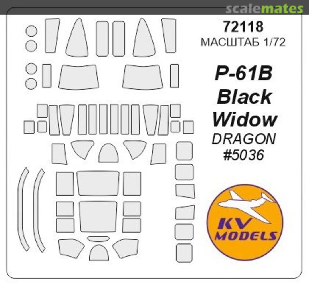 Boxart Masks P-61 Black Widow (DRAGON) 1/72 72118 KV Models