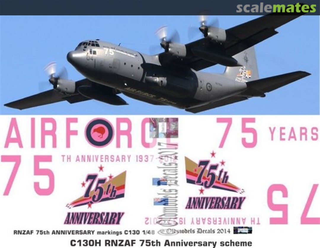 Boxart RNZAF C130H 75th Anniversary scheme OMD0378 Oldmodels Decals