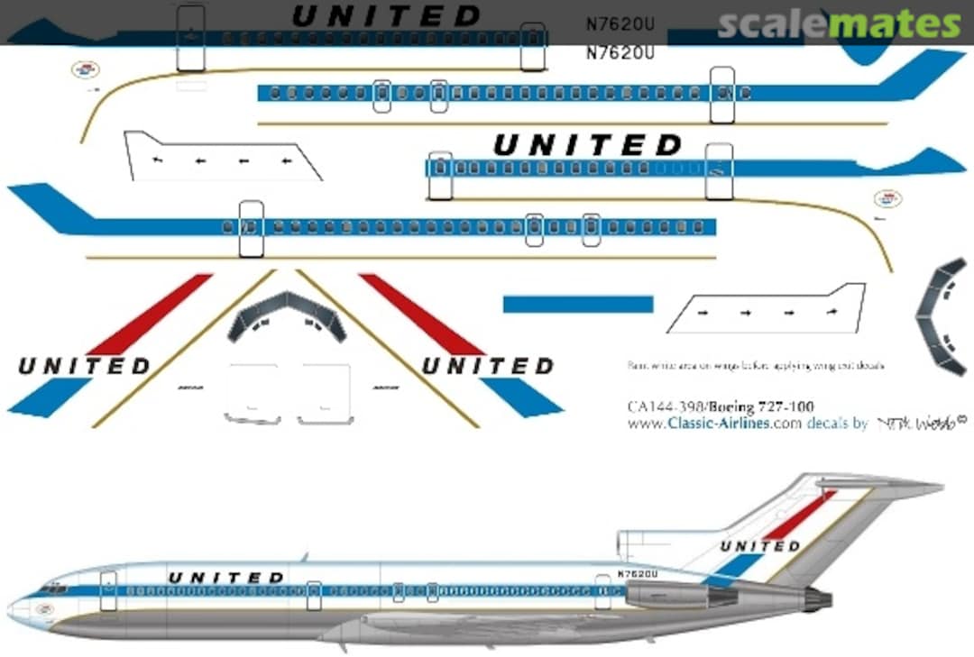 Boxart United B727-2 (del) CA144-427 Classic Airlines