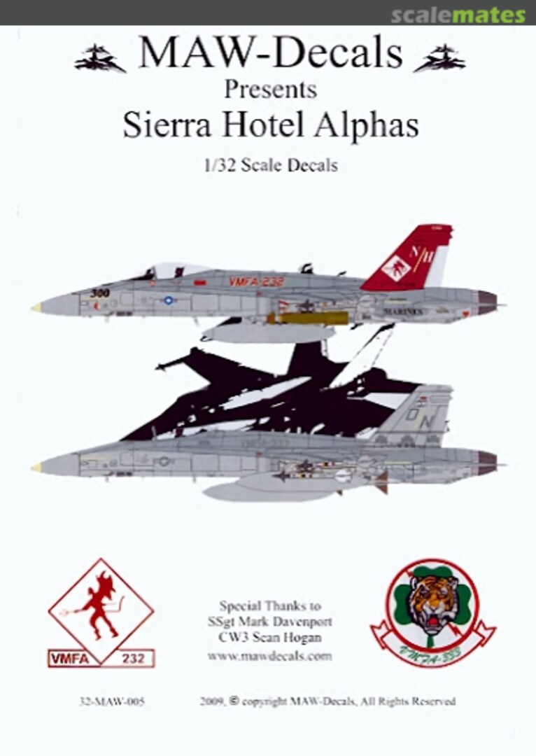 Boxart Sierra Hotel Alphas 32-MAW005 MAW-Decals