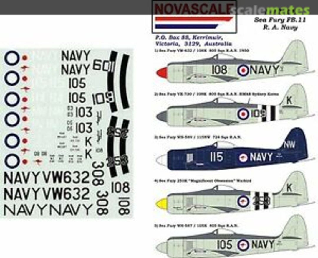 Boxart Sea Fury FB.11 R.A. Navy 72008 Novascale