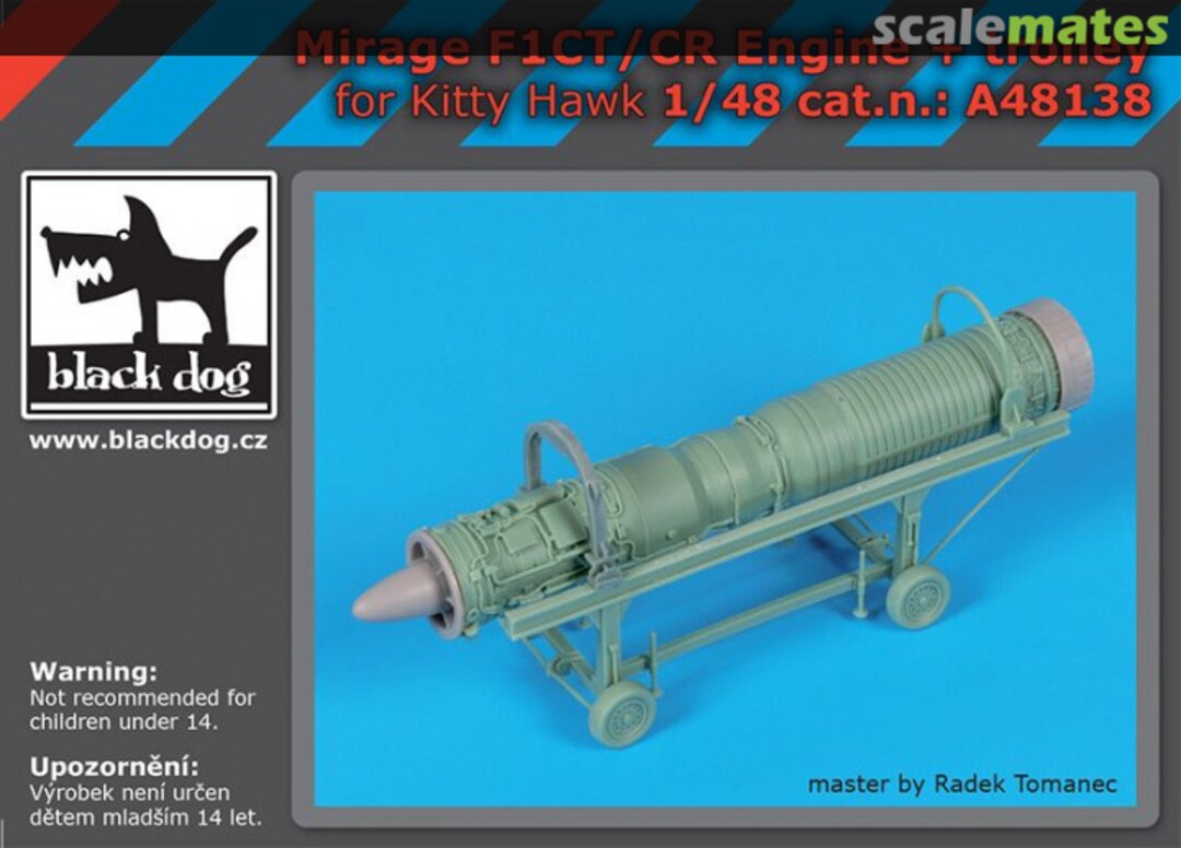 Boxart Mirage F1 CT/CR Engine + trolley A48138 Black Dog