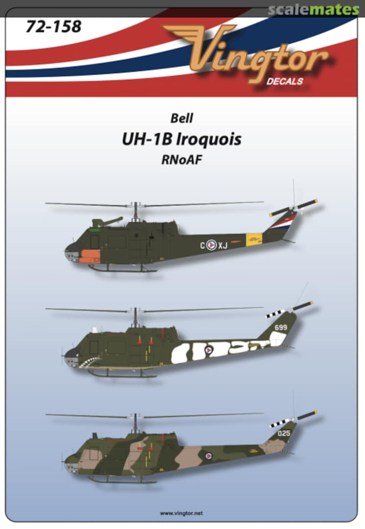 Boxart UH-1B Iroquois 72-158 Vingtor Decals