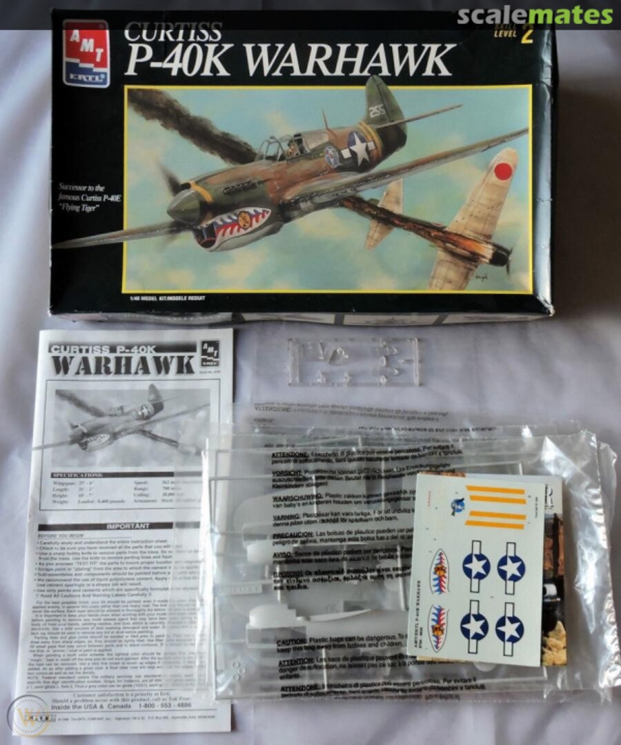 Contents Curtiss P-40K Warhawk 8794 AMT/ERTL